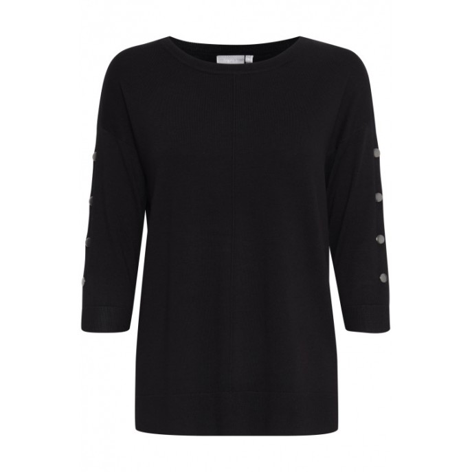 S Pullover 3/4 drukker - Zwart